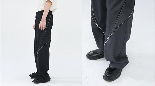 Metal zippers are used on pants as            Decorative Design